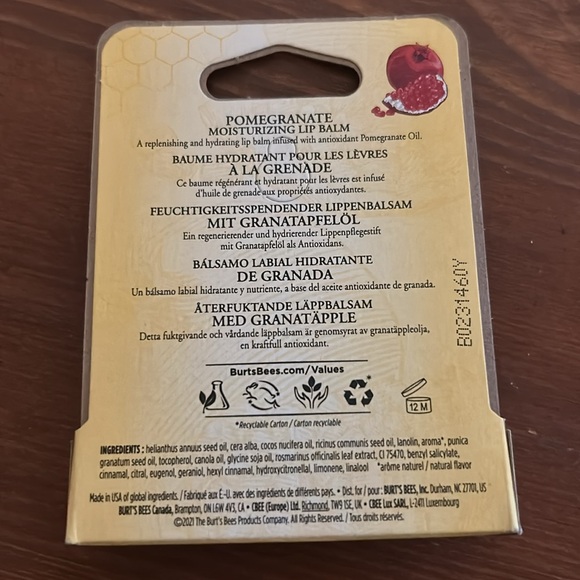 🎁 Free W/Purchase NWOT Burt’s Bees Pomegranate Lip Balm - Picture 6 of 6